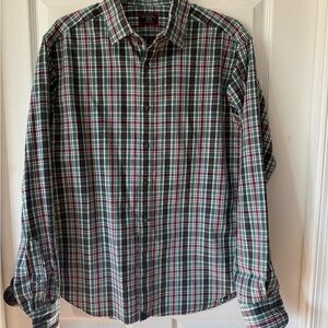 UNTUCKit Men's Green and Red Plaid Shirt size Medium